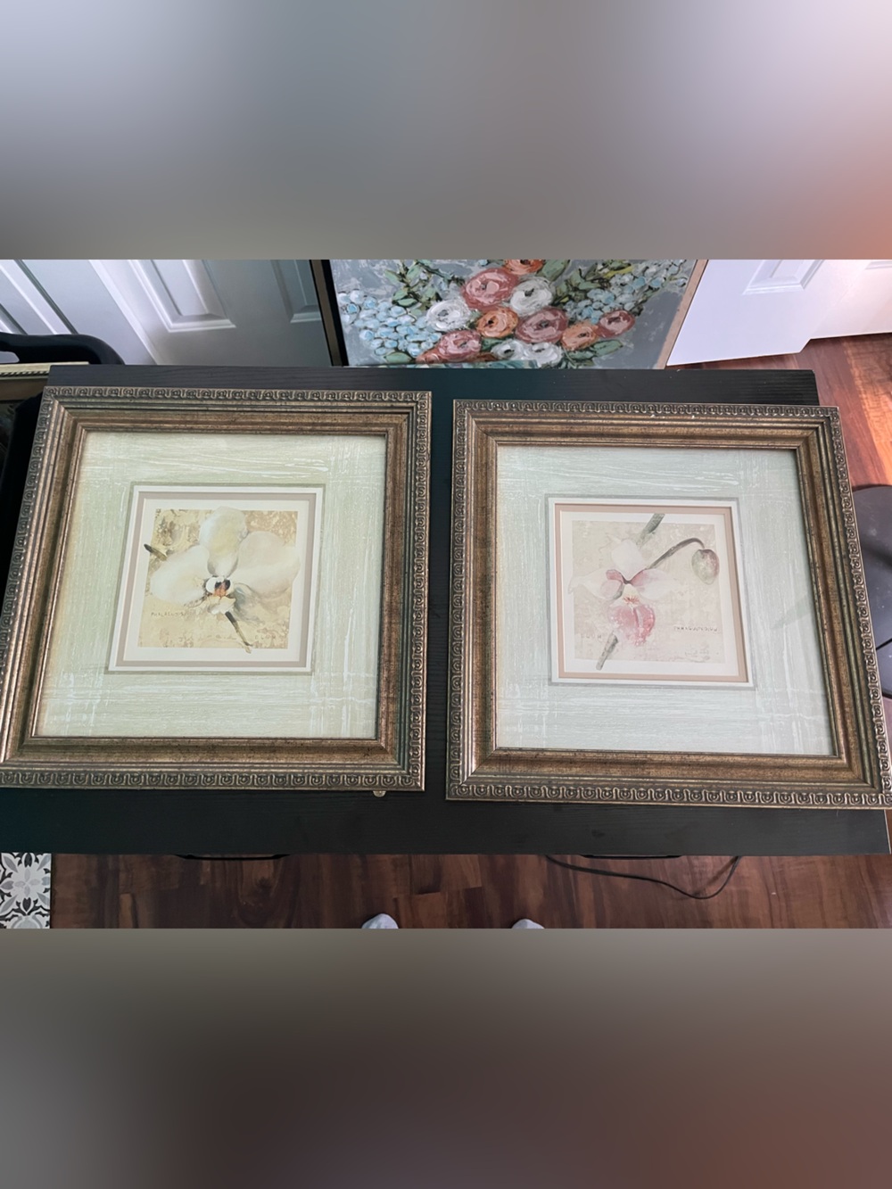 2pc Cheri Blum Flower Arrangement Art Frames 1x15x15